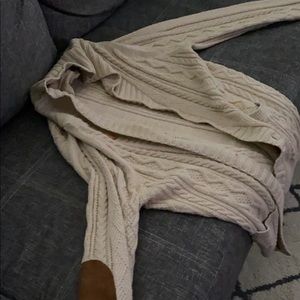 J.Crew Cable Knit Cardigan with Elbow Patches